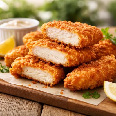 Battered chicken breast