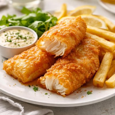 Battered cod