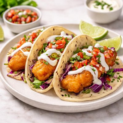 Battered fish taco