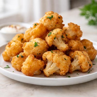 Battered fried cauliflower