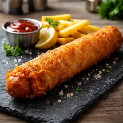 Battered large sausage