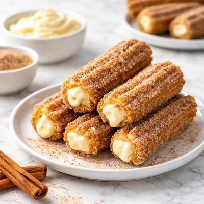 Bavarian creme stuffed churro