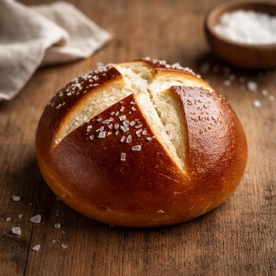 Bavarian pretzel bun
