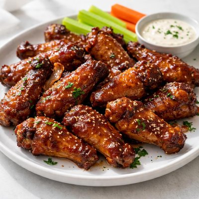 Bbq baked party wings