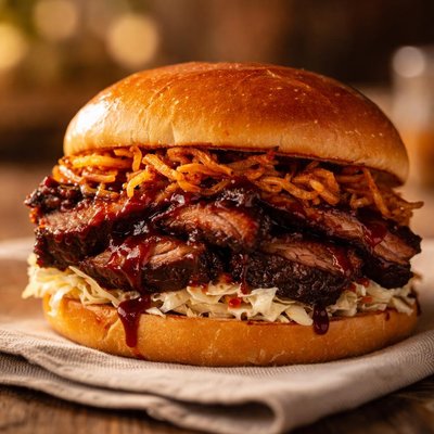 Bbq brisket sandwich
