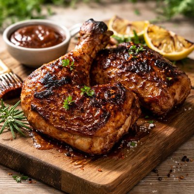 Bbq chicken leg and thigh