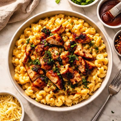 Bbq chicken mac and cheese