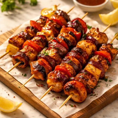 Bbq chicken skewer