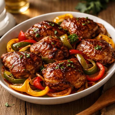 Bbq chicken with peppers