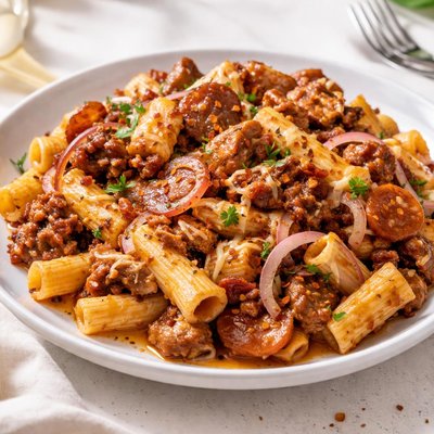 Bbq meat feast pasta