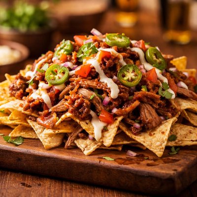 Bbq pork nachos