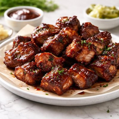 Bbq pork rib bits