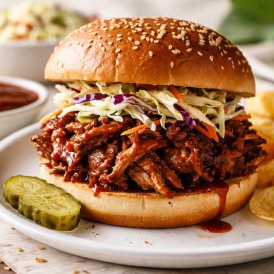 Bbq pulled pork sandwich