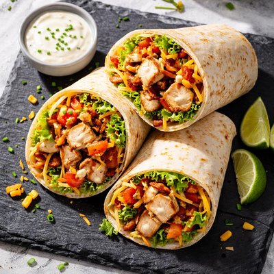 Bbq ranch chicken wrap