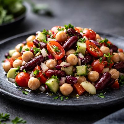 Bean and chickpea salad