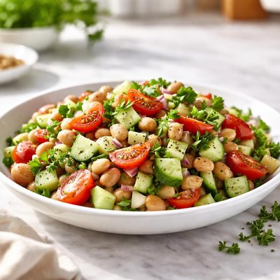 Bean and cucumber salad