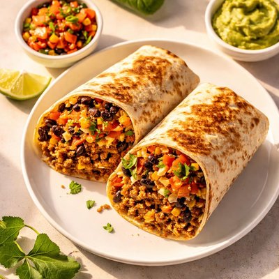 Bean and meat burrito