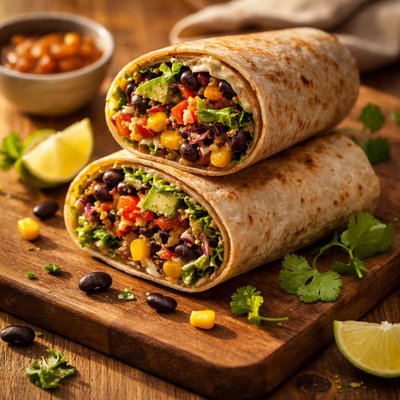 Bean and veggie wrap