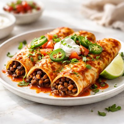 Bean enchiladas with cheese