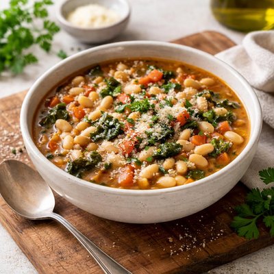 Bean soup with noodles