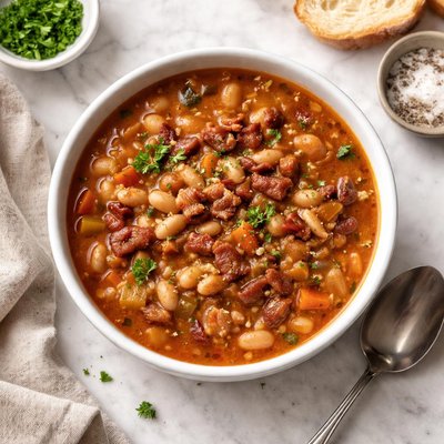 Bean with bacon soup