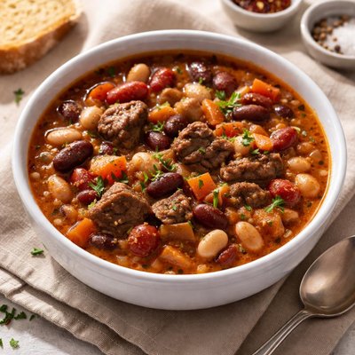 Beans and meat soup