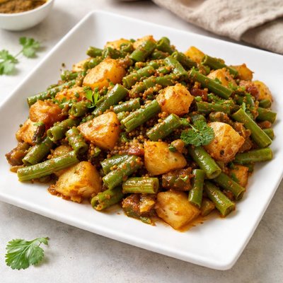 Beans and potato sabji