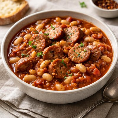 Beans and sausages stew