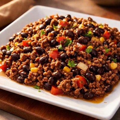 Beef and black bean meat mixture
