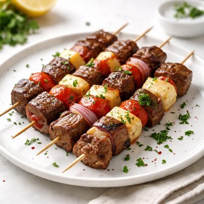Beef and cheese skewer