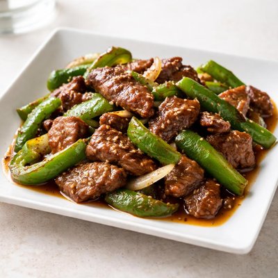 Beef and green peppers