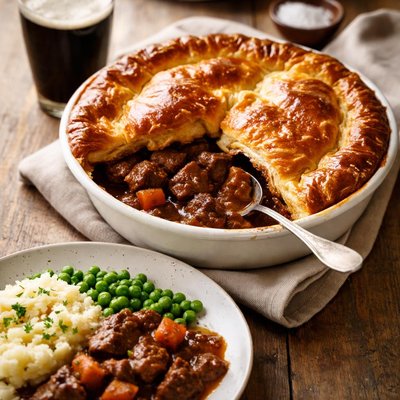 Beef and guinness pie