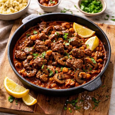 Beef and mushroom harissa