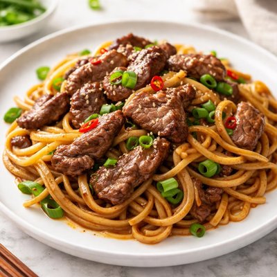 Beef and noodles