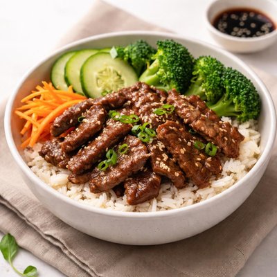 Beef and rice bowl