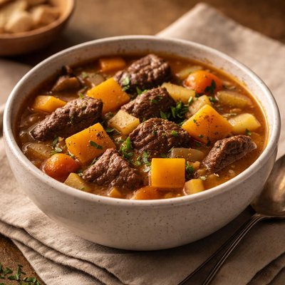 Beef and squash soup