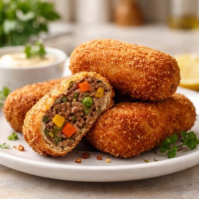 Beef and veggie croquette