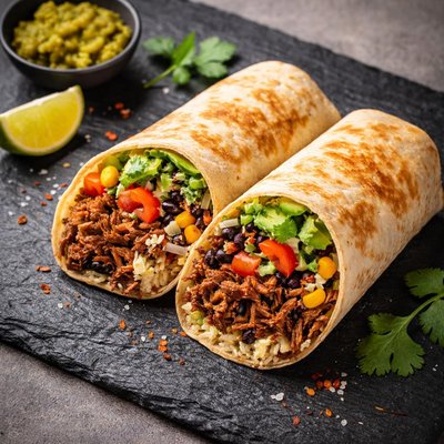 Beef barbacoa burrito