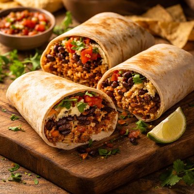 Beef bean rice burrito mix