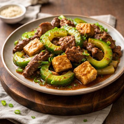 Beef bitter melon with tofu
