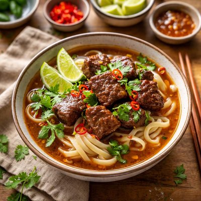 Beef braised with thai noodle