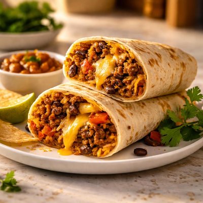 Beef cheese burrito