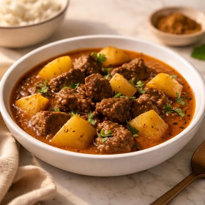 Beef curry potato