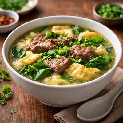 Beef egg soup