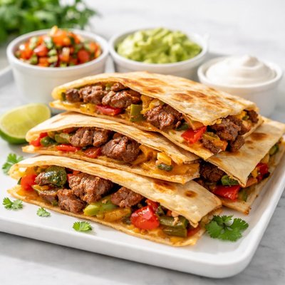Beef fajita quesadillas