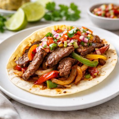 Beef fajita taco