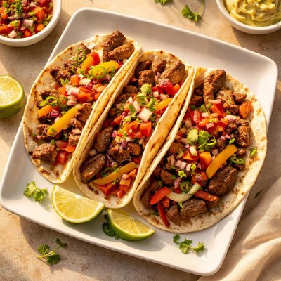 Beef fajitas taco