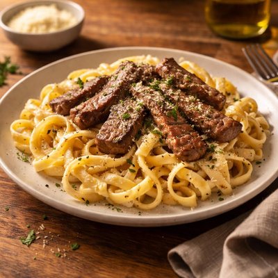 Beef fettuccine alfredo
