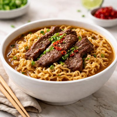 Beef flavored ramen