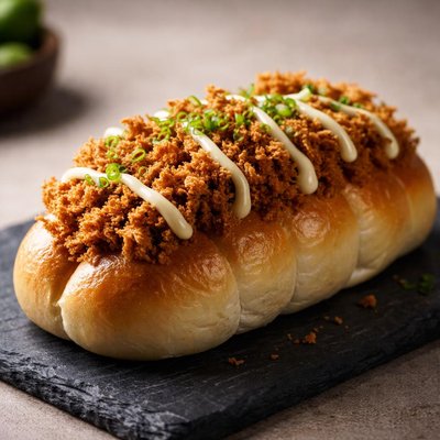 Beef floss bun with mayo